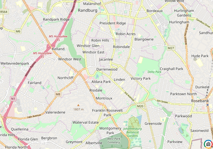 Map location of Darrenwood